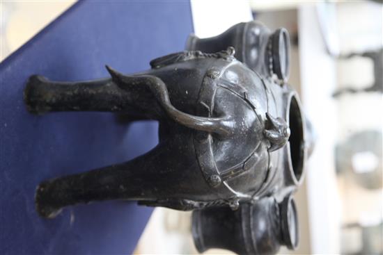 A massive Chinese bronze elephant-form censer, Ming dynasty, height 65cm length 50cm
